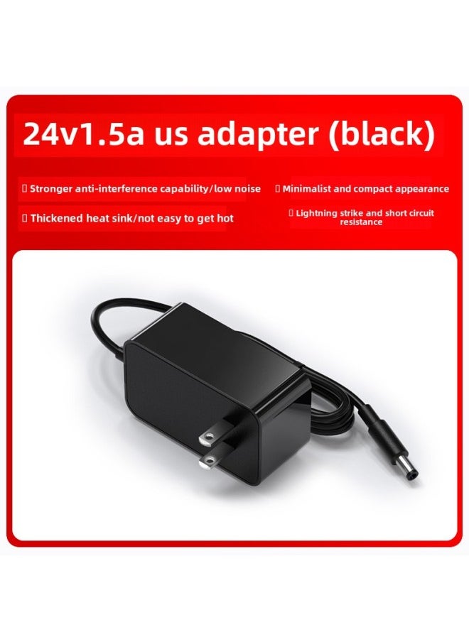 Sangu 12v3a Power Adapter US Gauge Ul Certification Medium Gauge 3C Certification White Simple Power Adapter-Color:Sg-24v1.5a American Standard (usa) Black-Specifications:DC Head 5.5*2.5