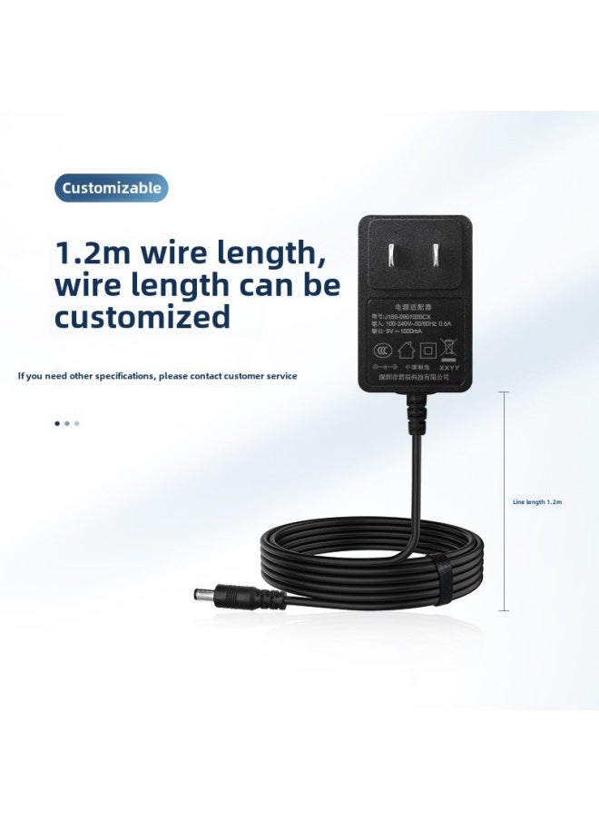 Power Adapter 9v1a9W Massager Power Supply Medical Certification CTUVusIEC60601GB9706 Adapter-Color:Black 9v1a Us Standard-Specifications:Dc Head 5.5*2.5*10mm