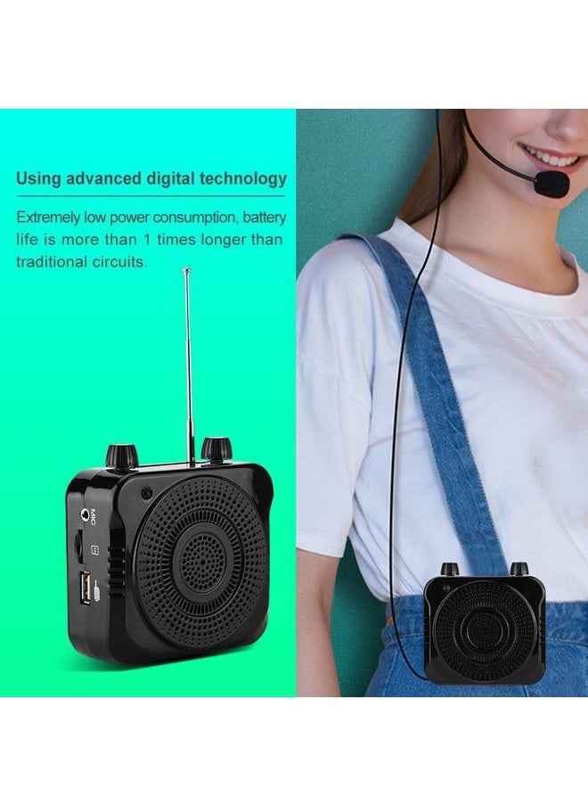 Portable Amplifier Audio Wireless Radio FM USB Player Loudspeaker with Mic for Teaching Speech