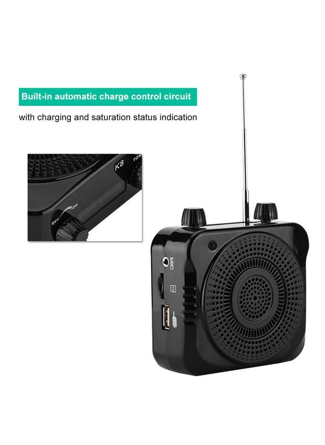 Portable Amplifier Audio Wireless Radio FM USB Player Loudspeaker with Mic for Teaching Speech
