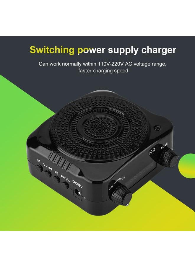 Portable Amplifier Audio Wireless Radio FM USB Player Loudspeaker with Mic for Teaching Speech