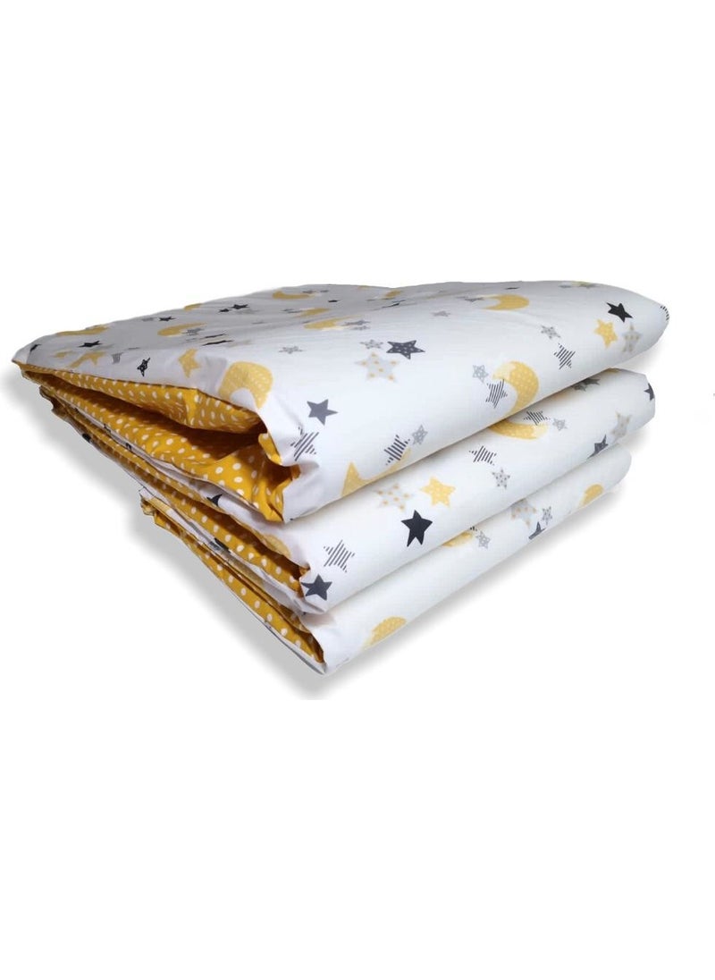 Baby Special Baby/kid Crib Edge Protection 80X180 For Crib (4 Pieces) Yellow Crescent/polka dot