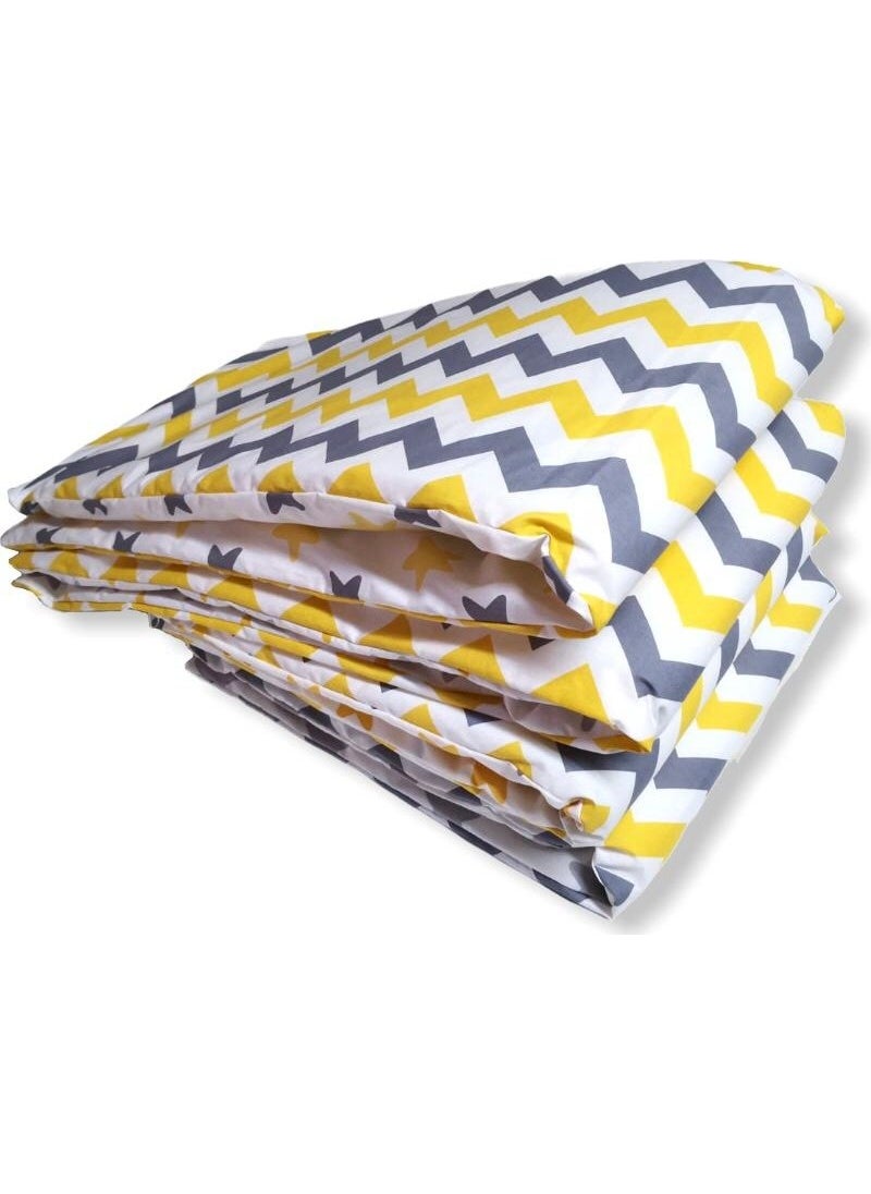 Baby Special Baby Kids Crib Edge Protection 70 x 120 Parking Crib For (4 Pieces) Barrier Bumper Yellow Zigzag/Big Star