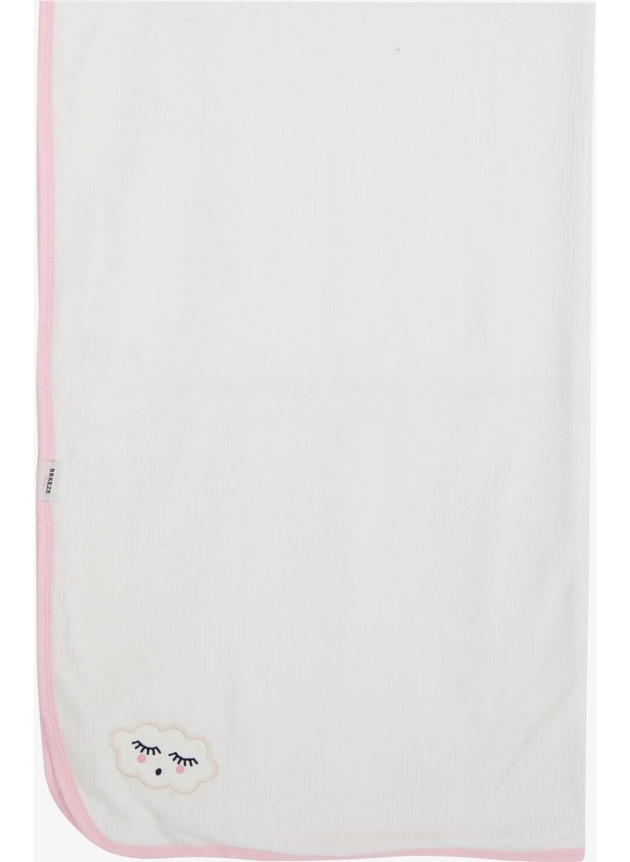 Newborn Baby Blanket Velvet Cute Cloud Printed Ecru