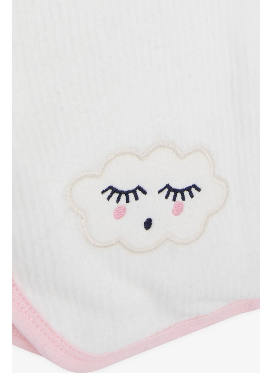 Newborn Baby Blanket Velvet Cute Cloud Printed Ecru