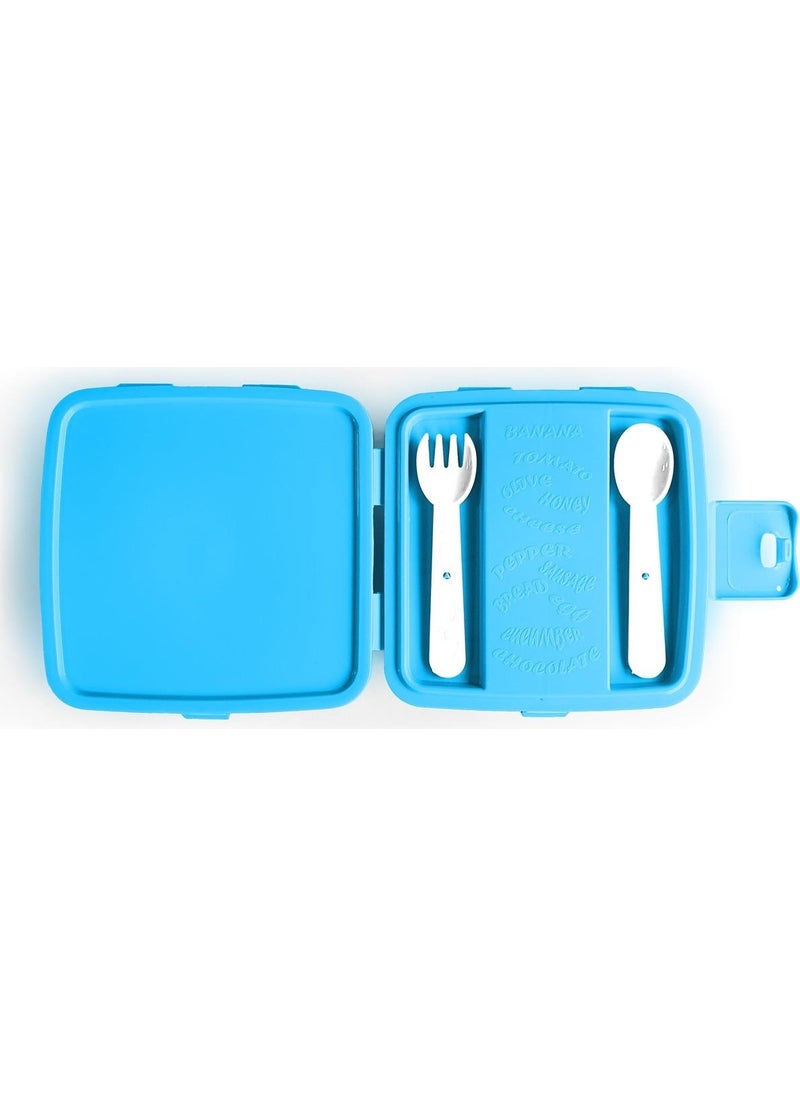 Kids Black Basketball Ball, Four Compartment Lunch Box with Fork and Spoon 32979