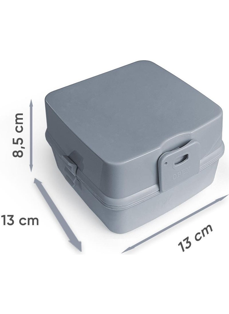 Kids Black Basketball Ball, Four Compartment Lunch Box with Fork and Spoon 32979