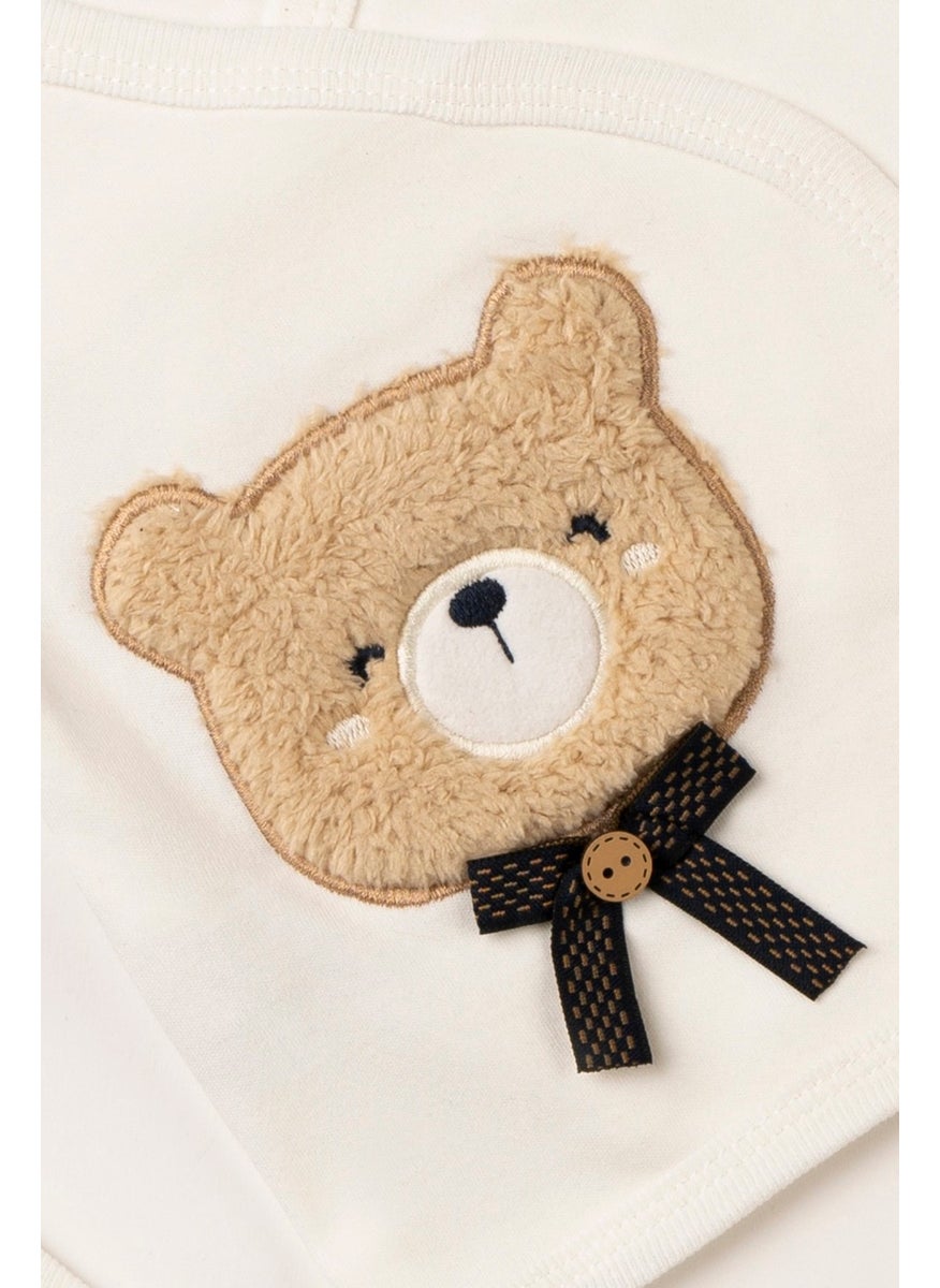 Cotton Teddy Bear Suzene Embroidered 100% Cotton Newborn Clothes 5-Piece Hospital Exit Set Striped