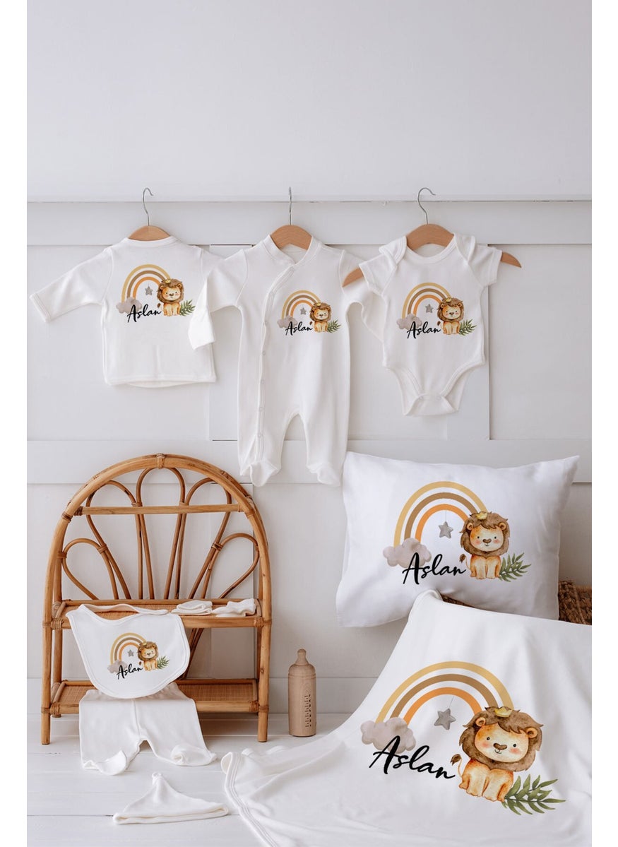 Printed 100% Organic Personalized 10LU Hospital Issue 10 Pack Ecru 10 Pack Organic Knitted Organic Cotton