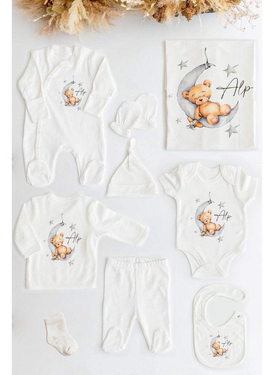 Organic 100% Organic Personalized 10LU Hospital Issue 10pcs Cotton Organic Printed Knitted Ecru 10pcs