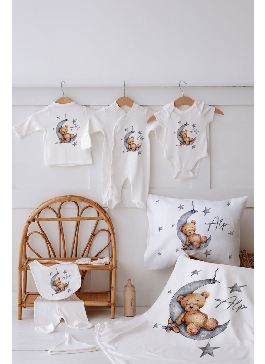 Organic 100% Organic Personalized 10LU Hospital Issue 10pcs Cotton Organic Printed Knitted Ecru 10pcs