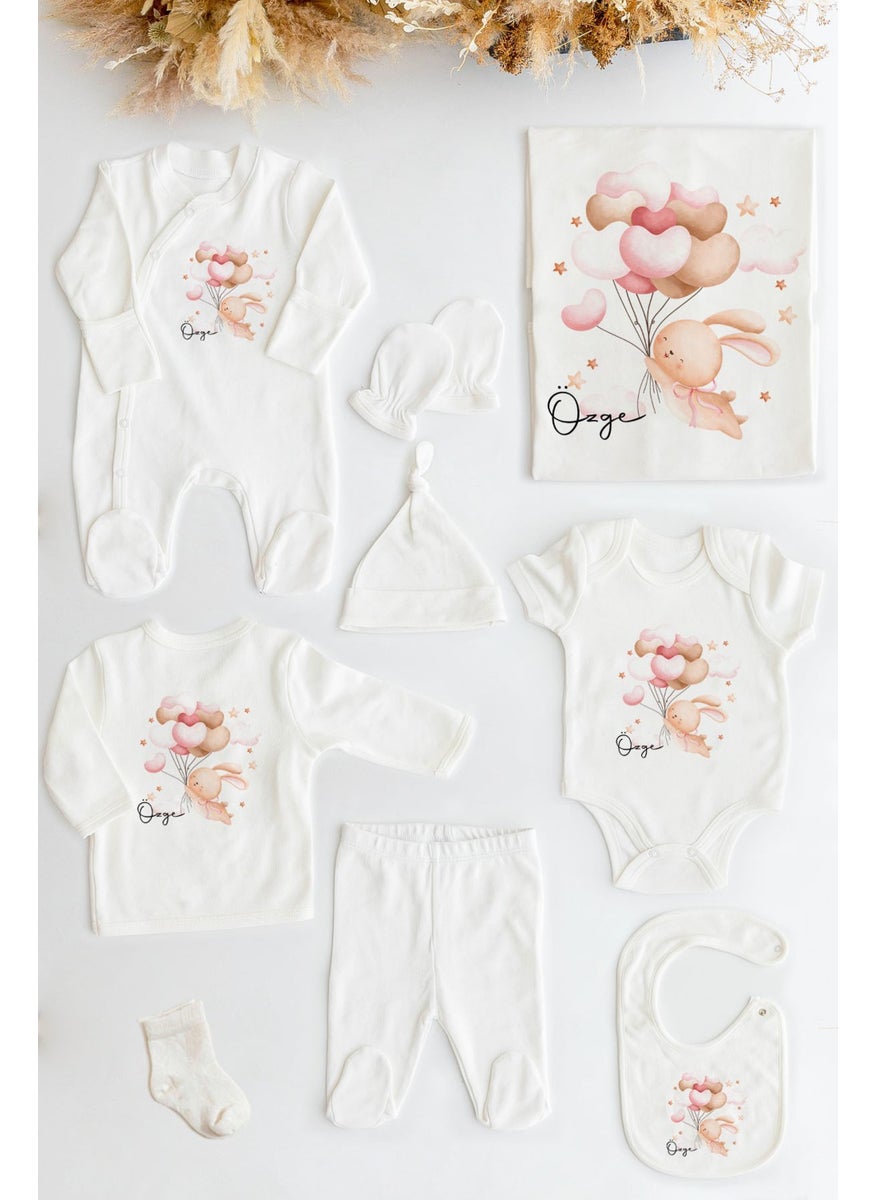 Ecru 100% Organic Personalized 10LU Hospital-issued Knitted 10-pack Printed Organic Organic 10-pack Cotton