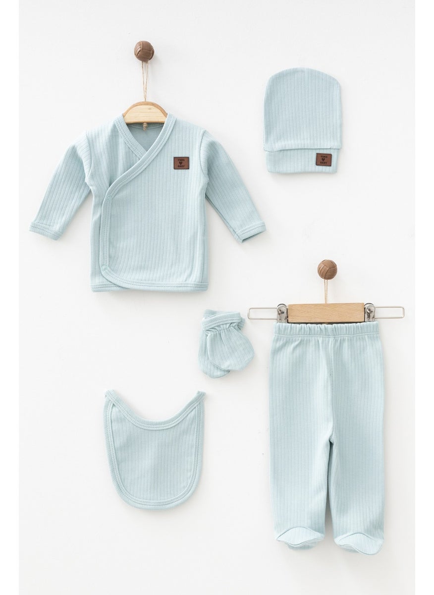 5 Piece Baby Organic 5-Piece Newborn Hospital Release Set ZLM4203 128 Knitted 56 5-Piece Plain Green Organic
