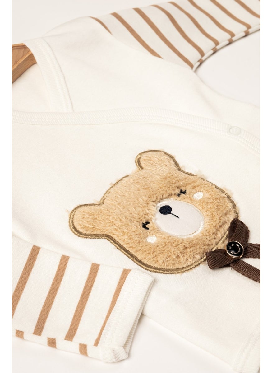 No Pieces Available (Boxed) Suzene Embroidered 100% Cotton Newborn Clothes with Teddy Bear 5-Piece Hospital