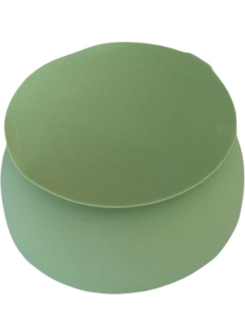 bebek Vacuum Silicone Feeding Bowl, Bottom Vacuum Feeding Bowl, Silicone Spoon and Fork / Green