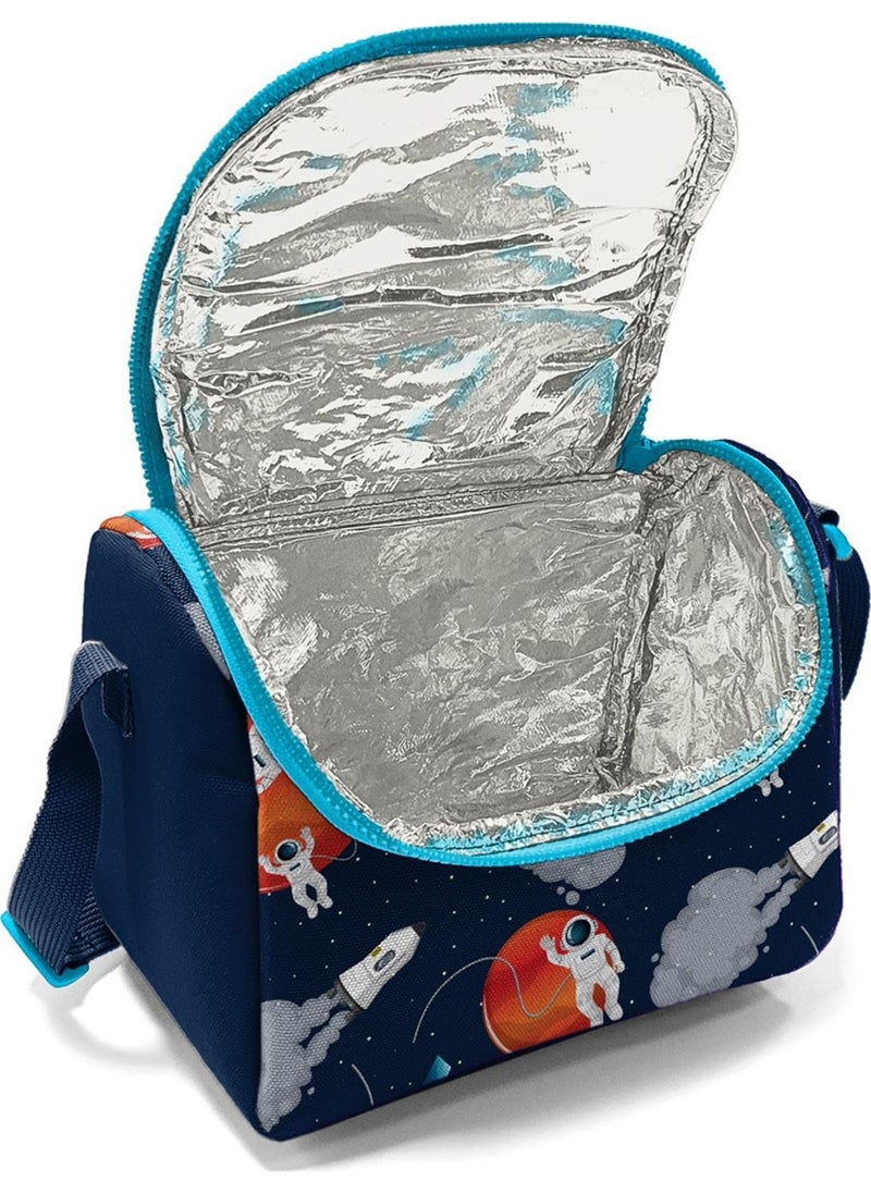 Kids Navy Blue Astronaut Patterned Thermo Lunchbox 11893