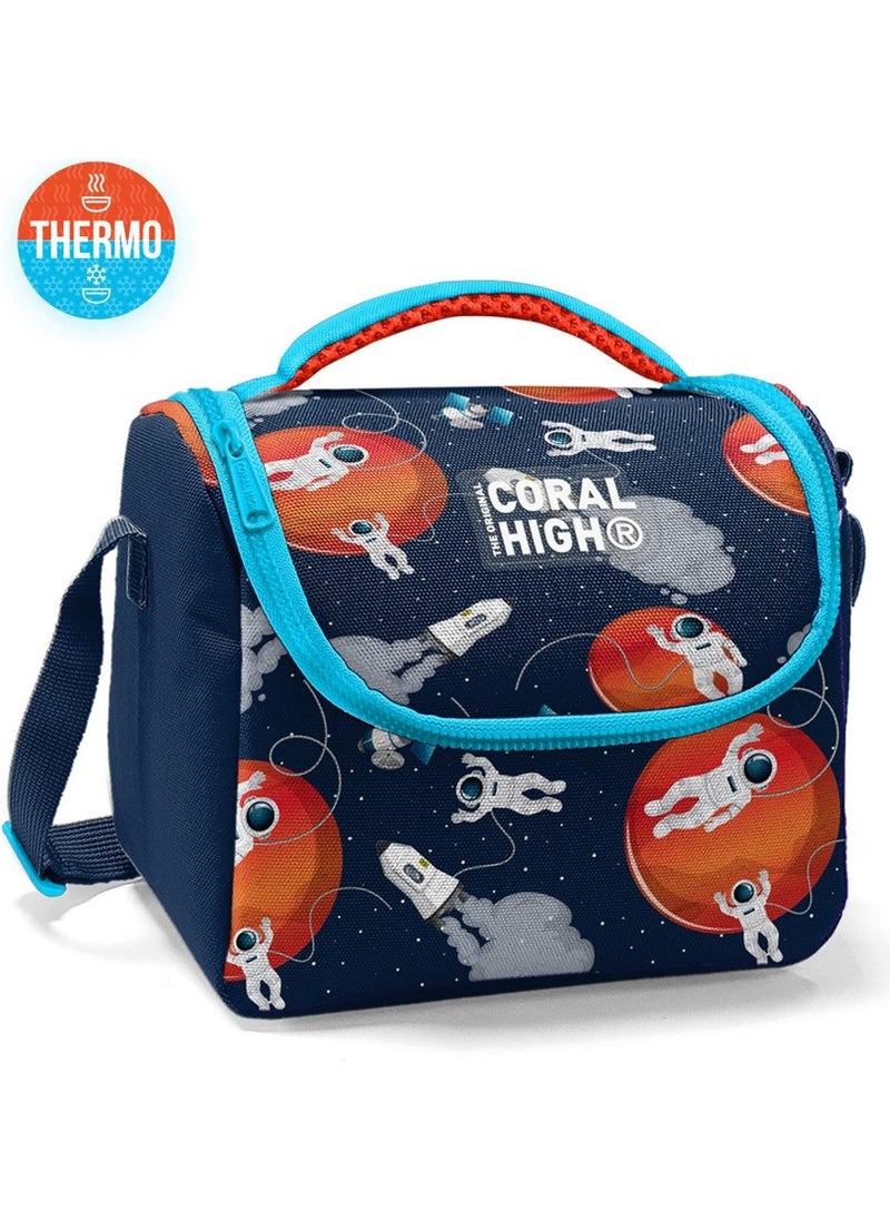 Kids Navy Blue Astronaut Patterned Thermo Lunchbox 11893