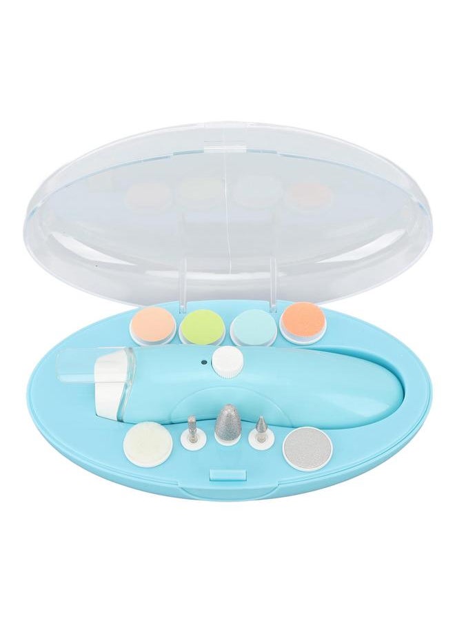 Baby Nail Trimmer LED Low Noise Blue Electric Baby Nail Clipper with 9 Grinding Heads for Toddlers