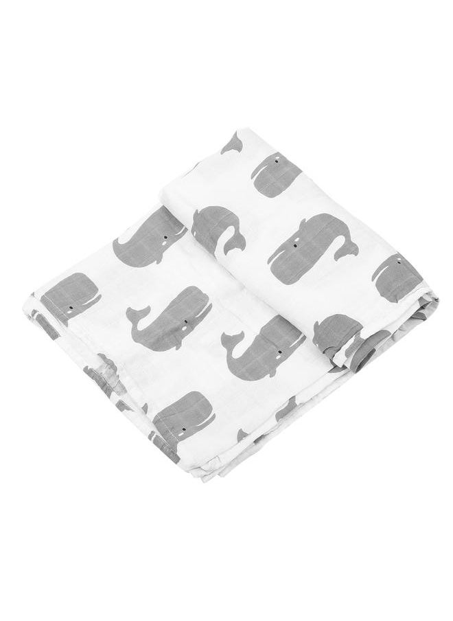 Multifunctional Baby Cotton Breathable Blanket Towel Nursing Washcloth (Whale)