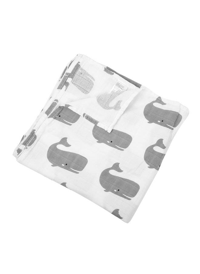 Multifunctional Baby Cotton Breathable Blanket Towel Nursing Washcloth (Whale)