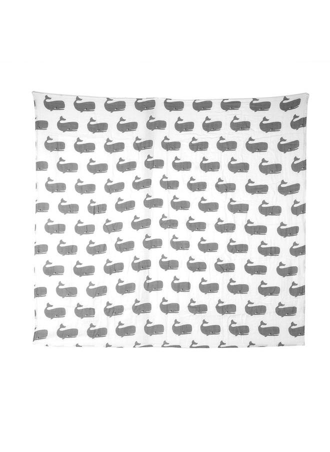 Multifunctional Baby Cotton Breathable Blanket Towel Nursing Washcloth (Whale)