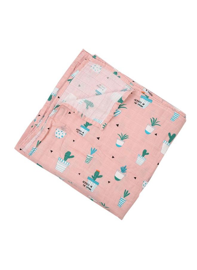 Multifunctional Baby Cotton Breathable Blanket Towel Nursing Washcloth (Cactus)