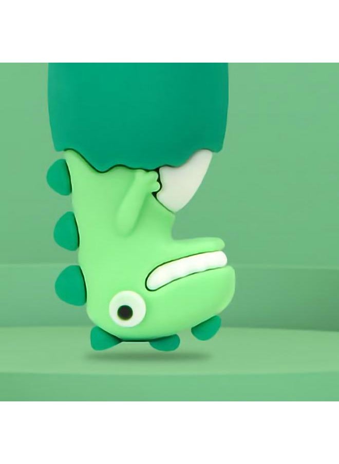 Kid Soft Brush Hair Toothbrush Cartoon Cute Dental Care Stain Removal Deep Clean Child Toothbrush for Boys Girls Green