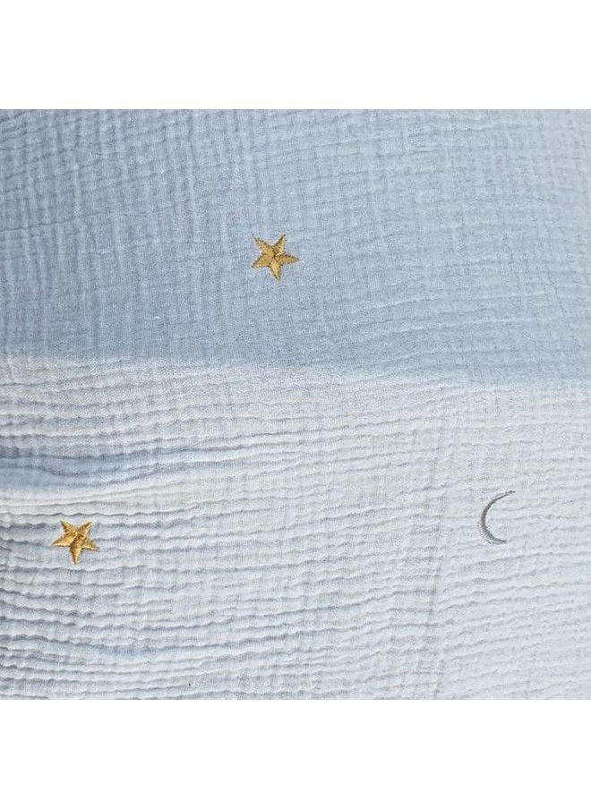 Stroller Mosquito Net Multifunctional Cotton Breathable Soft Cartoon Pattern Cute Stroller Sunshade Star and Moon Pattern 130 X 100cm