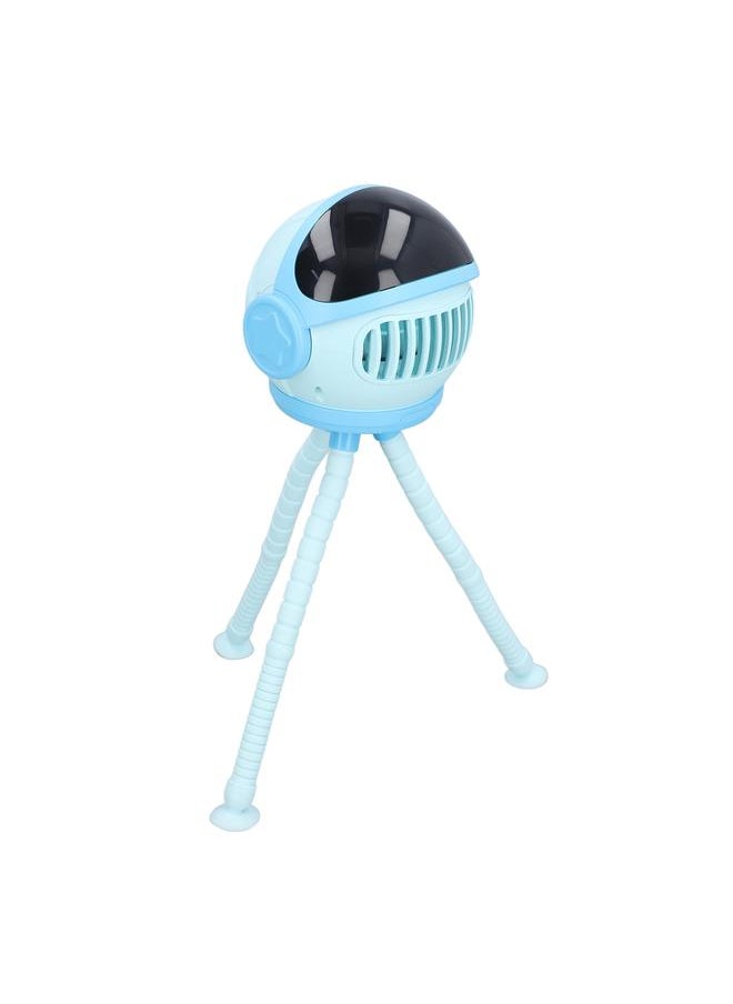 Portable Baby Stroller Fan Miniature Baby Fan Clip On Fan 4000mAH 360 Degree Rotate Rechargeable Folding Pram Fan Blue