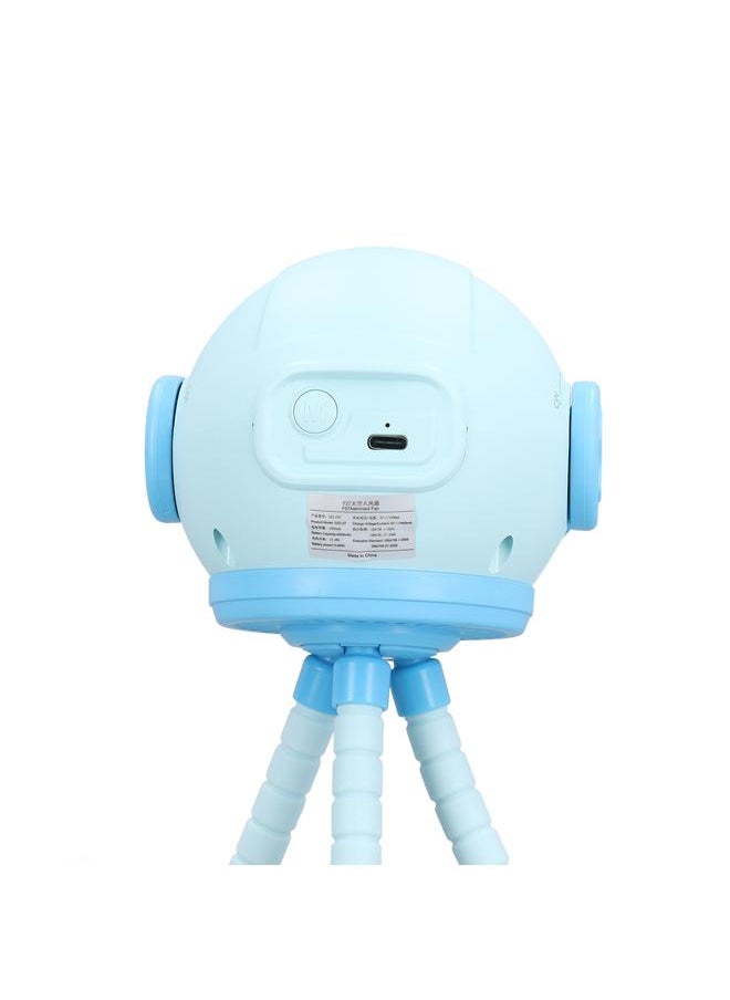 Portable Baby Stroller Fan Miniature Baby Fan Clip On Fan 4000mAH 360 Degree Rotate Rechargeable Folding Pram Fan Blue