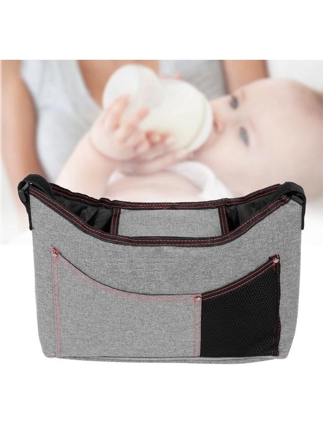 Large Capacity Mother Baby Carriage Hanging Bag Stroller Organizer Package Accessories(Gray)