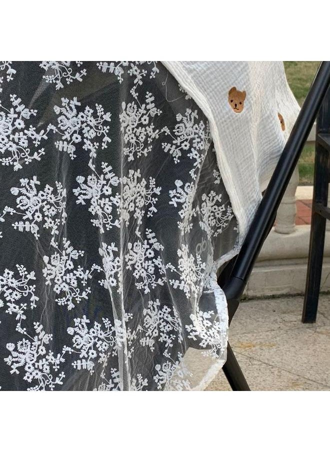 Stroller Mosquito Net Multifunctional Cotton Breathable Soft Cartoon Pattern Cute Stroller Sunshade Bear Pattern 130 X 100cm