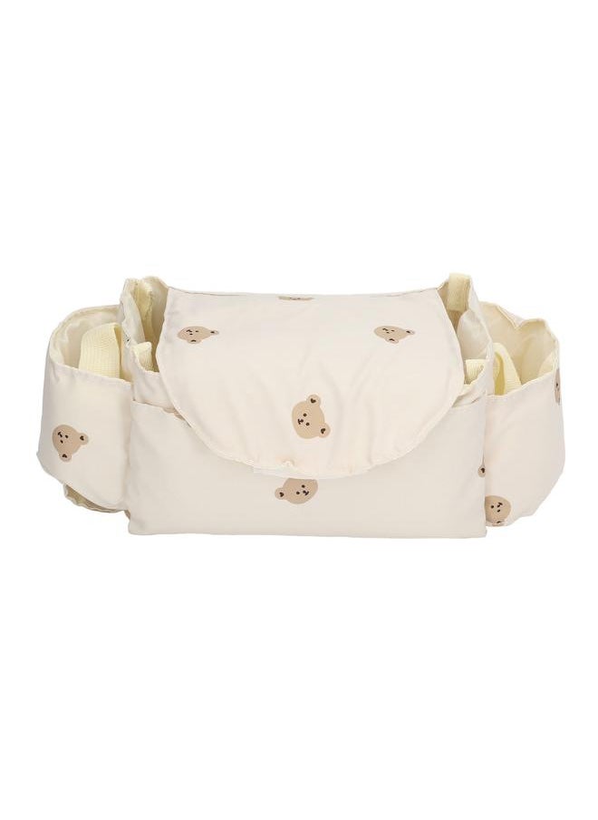 Baby Stroller Bag Stylish Portable Multipurpose Large Capacity Multiple Compartments Infant Stroller Travel Bag Beige