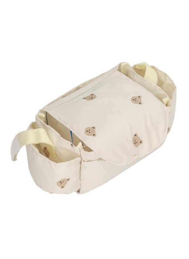 Baby Stroller Bag Stylish Portable Multipurpose Large Capacity Multiple Compartments Infant Stroller Travel Bag Beige