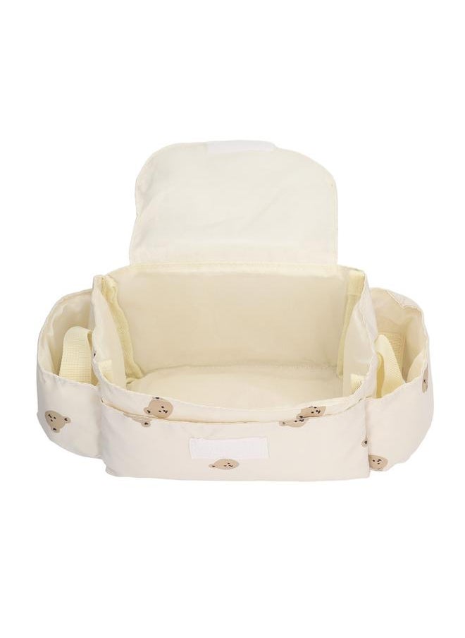 Baby Stroller Bag Stylish Portable Multipurpose Large Capacity Multiple Compartments Infant Stroller Travel Bag Beige