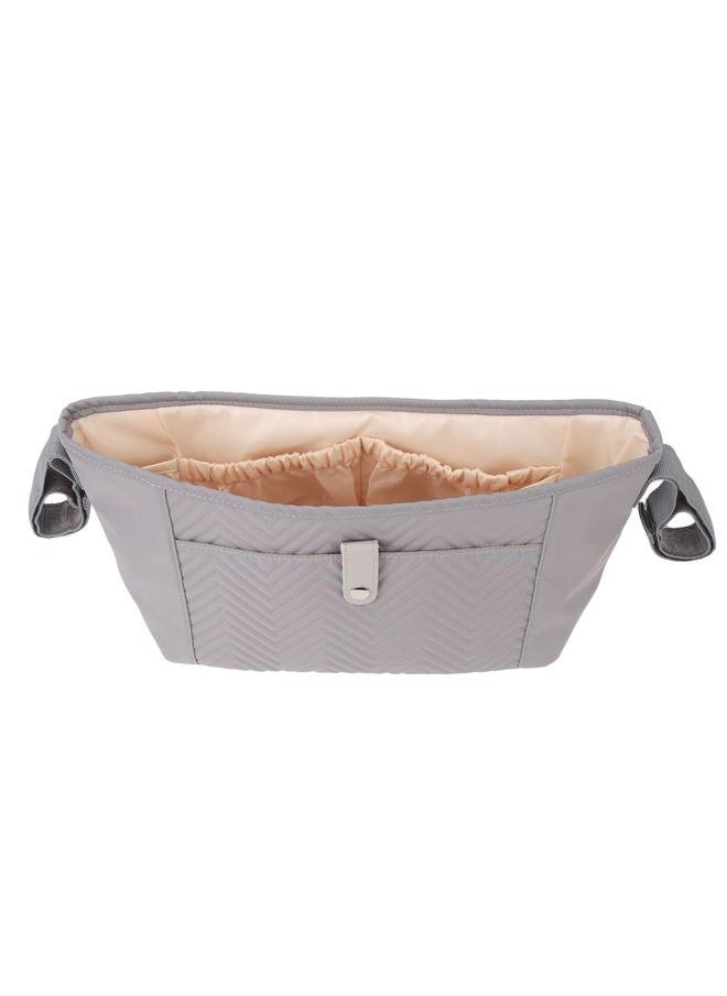 Baby Stroller Bag Large Capacity Multi Pockets Waterproof Nylon Universal Stroller Bag for Outdoors Grey