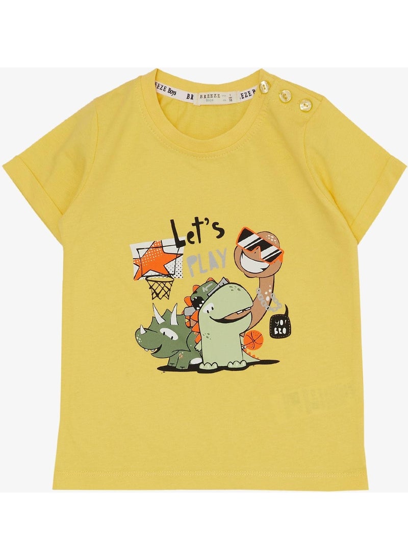 Boy Shorts Set Play Time Happy Animals Printed 1-4 Years, Yellow
