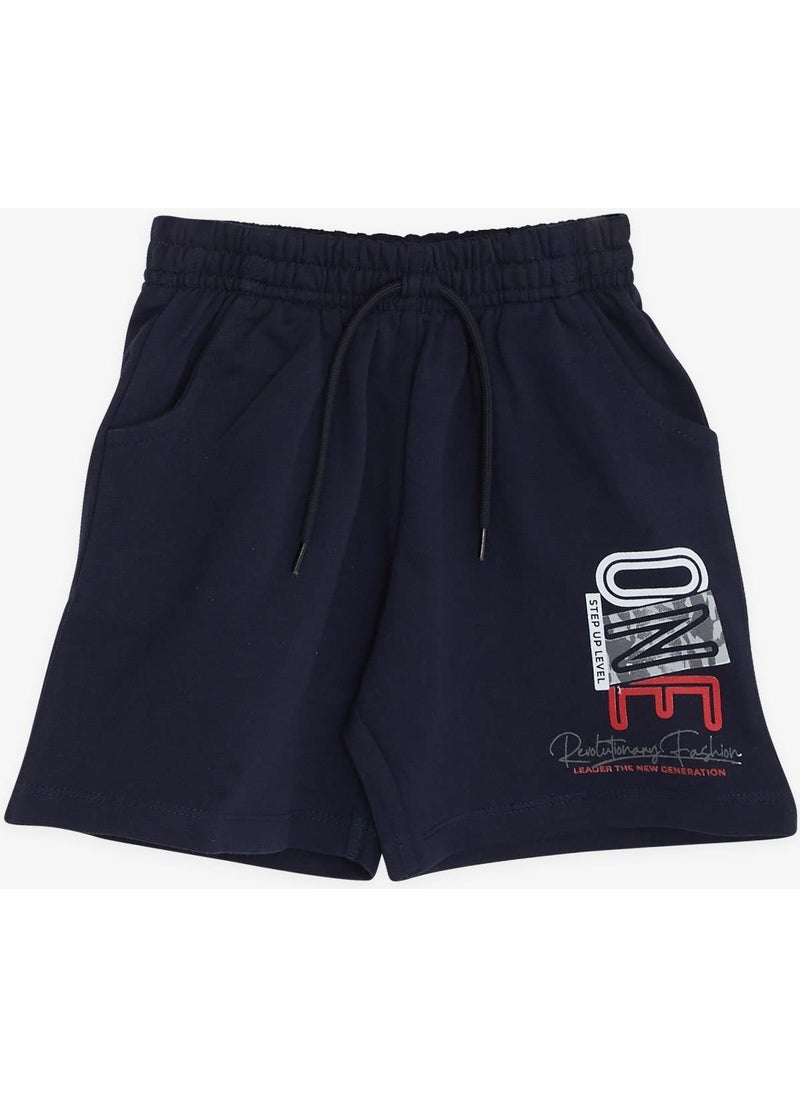 Boy Shorts Set Striped Text Printed 2-6 Years, White