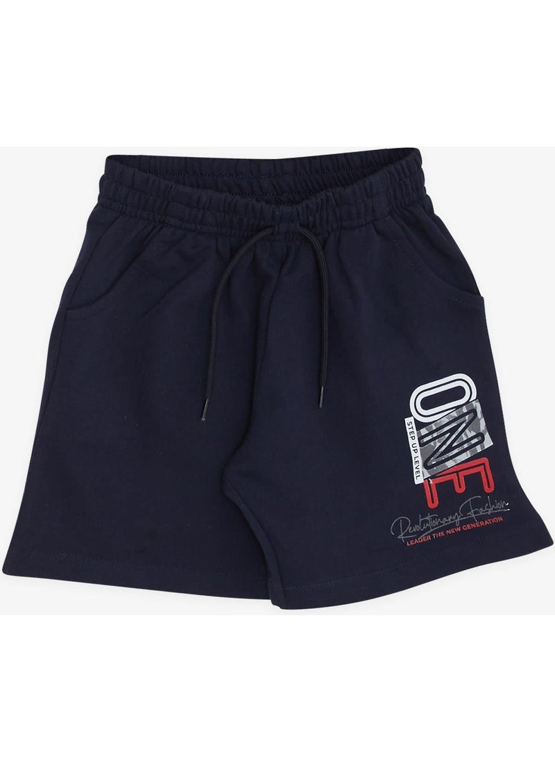 Boy Shorts Set Striped Text Printed 2-6 Years, Red