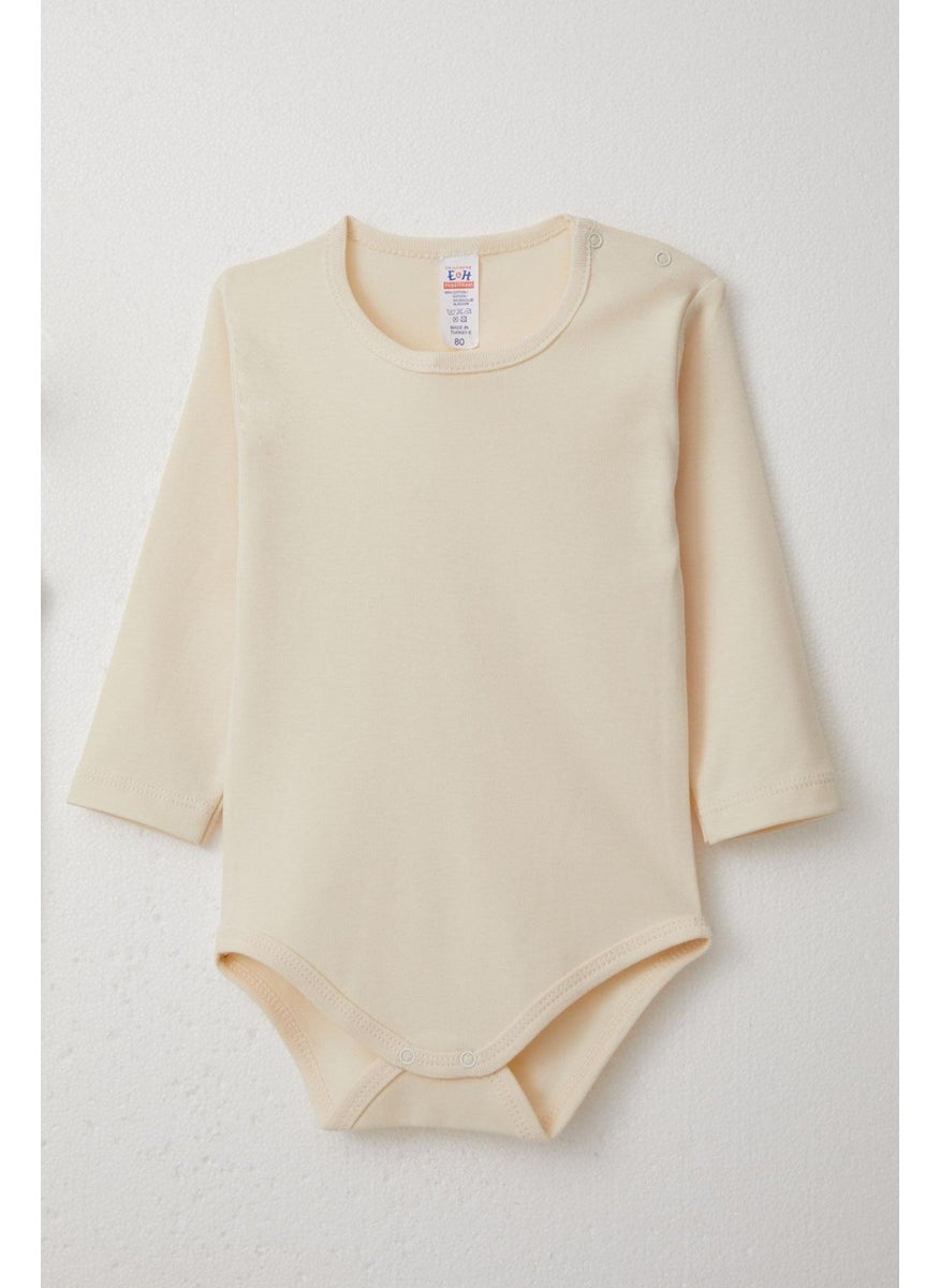 Baby Boy Bodysuit 3-Piece Set Cute Bear Embroidered Hooded 4 Months-1 Years, Beige