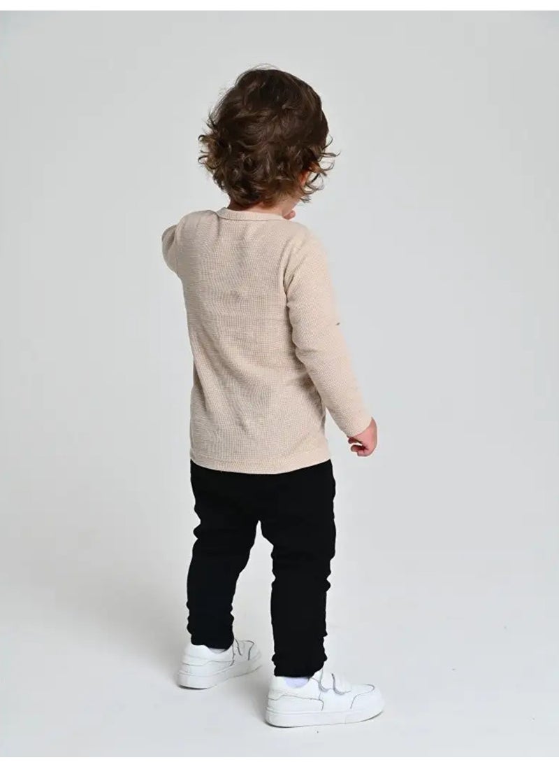 Crew Neck Long Sleeve Boy 2 Piece Set