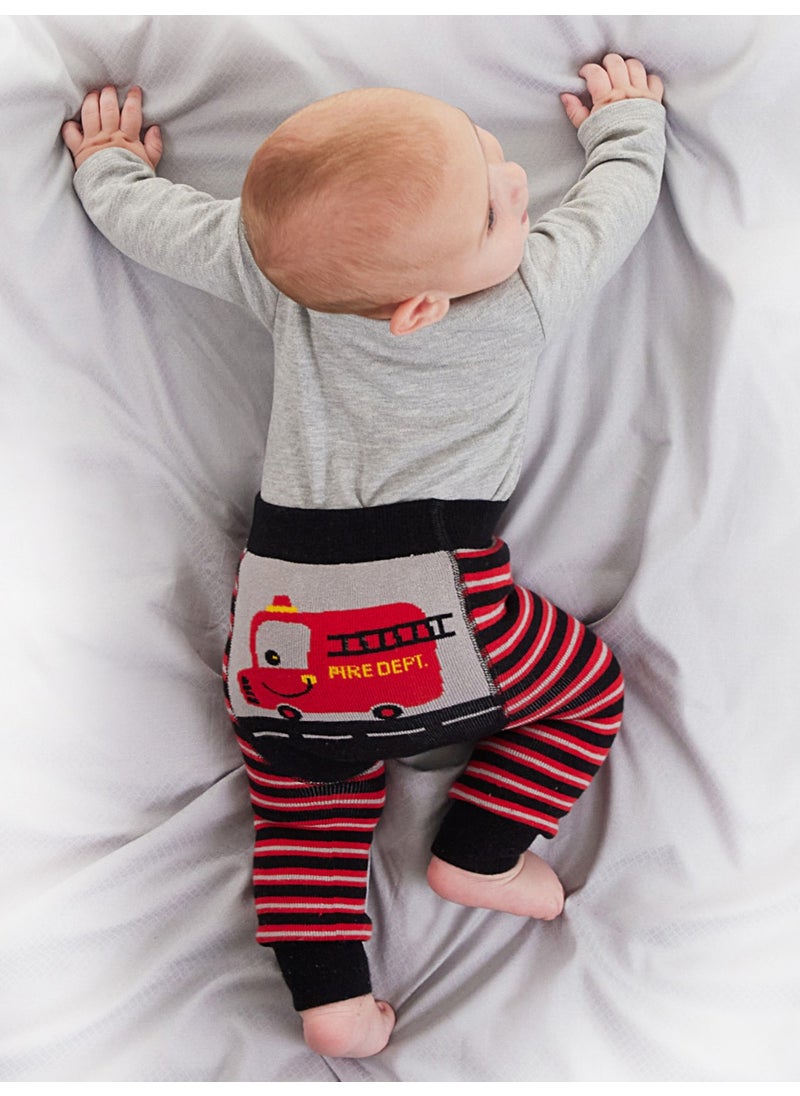 Firefighter Baby Boy Body Tights-Pants Set