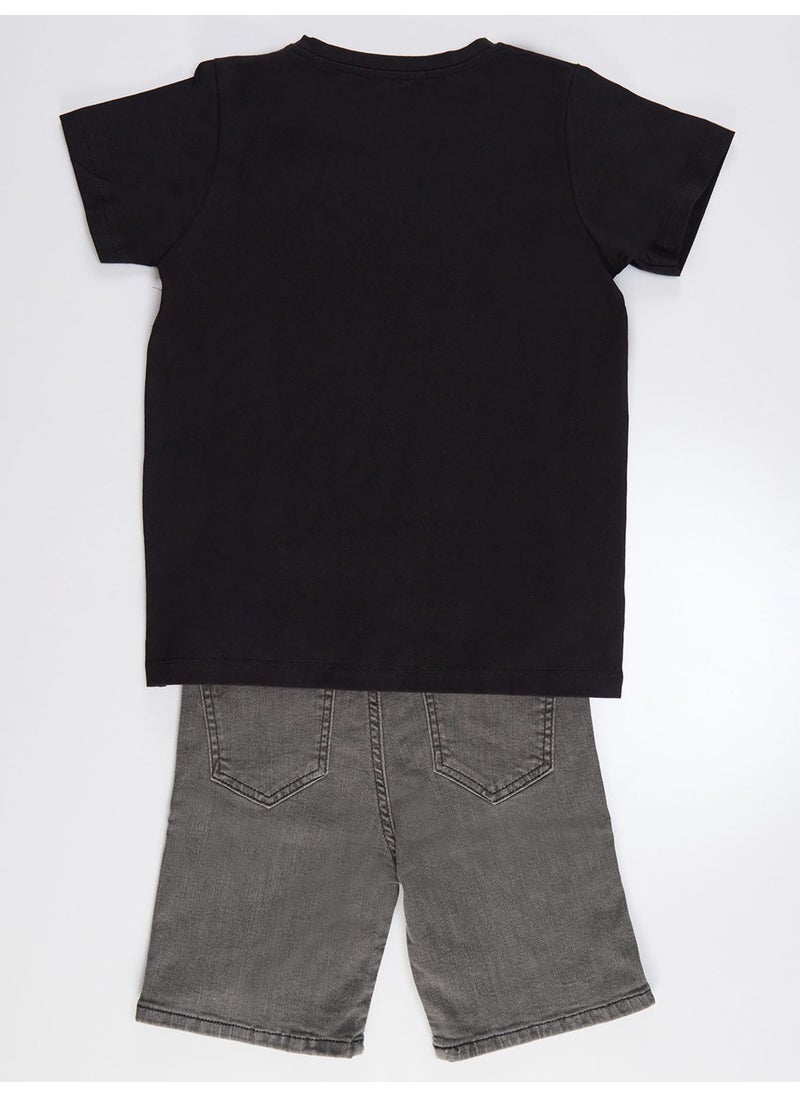 Fast Boy Denim Shorts Set