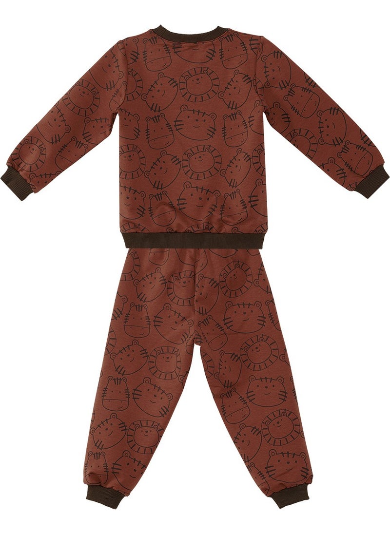 Animals Baby Boy Brown Tracksuit