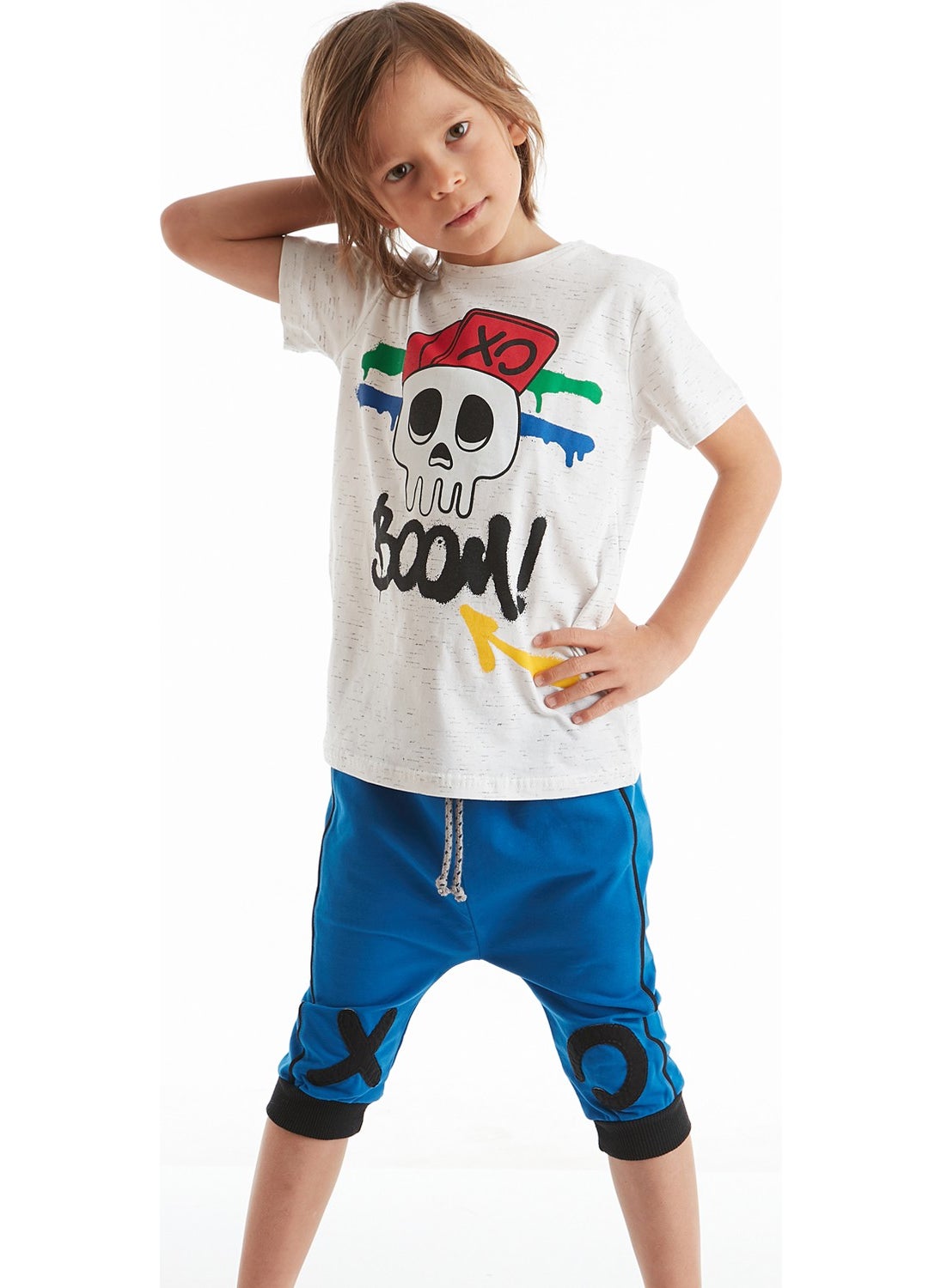 Xo Boom Boy T-shirt Capri Shorts Set
