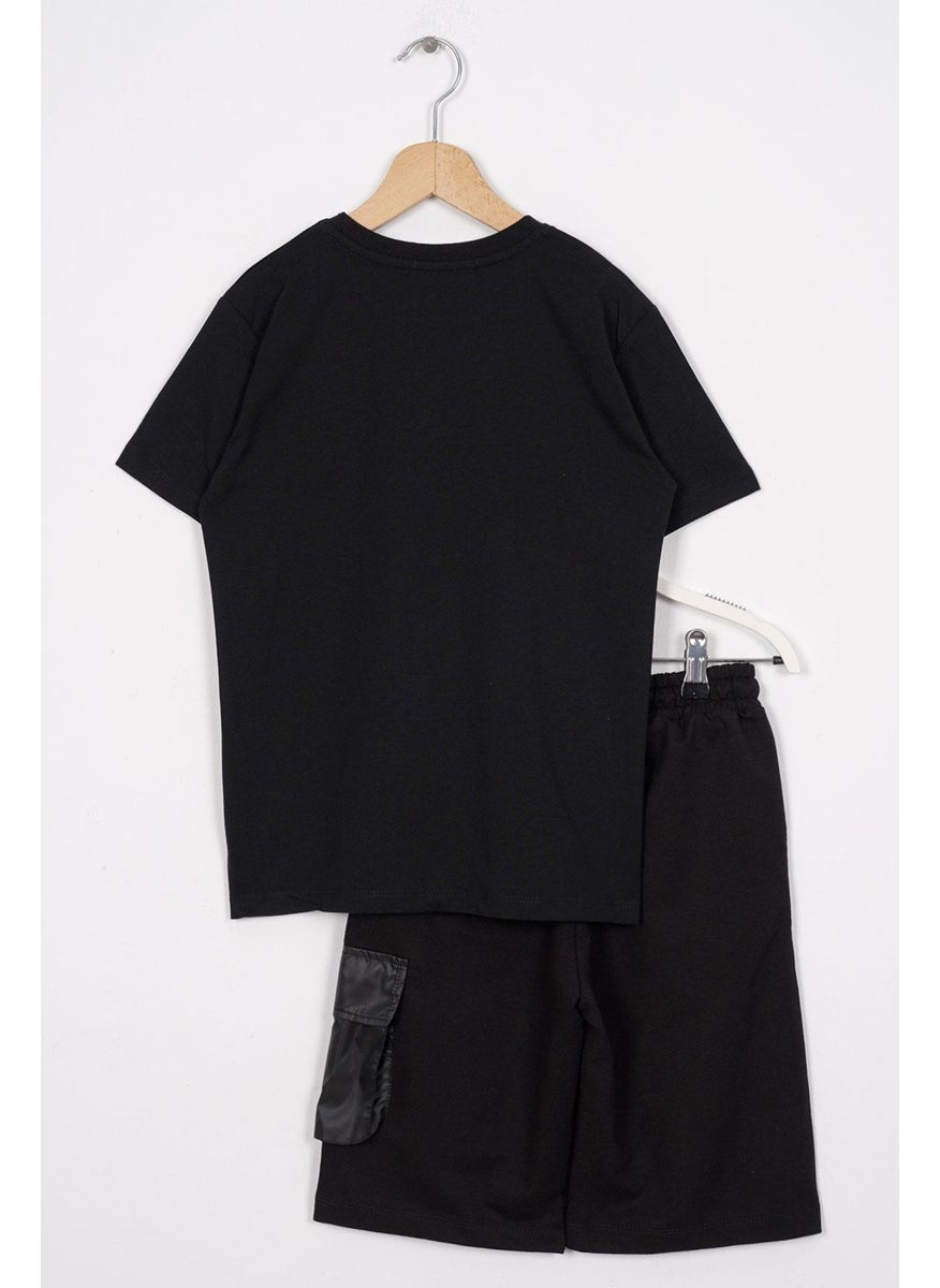 Ready Printed Black Color Boy Shorts Set