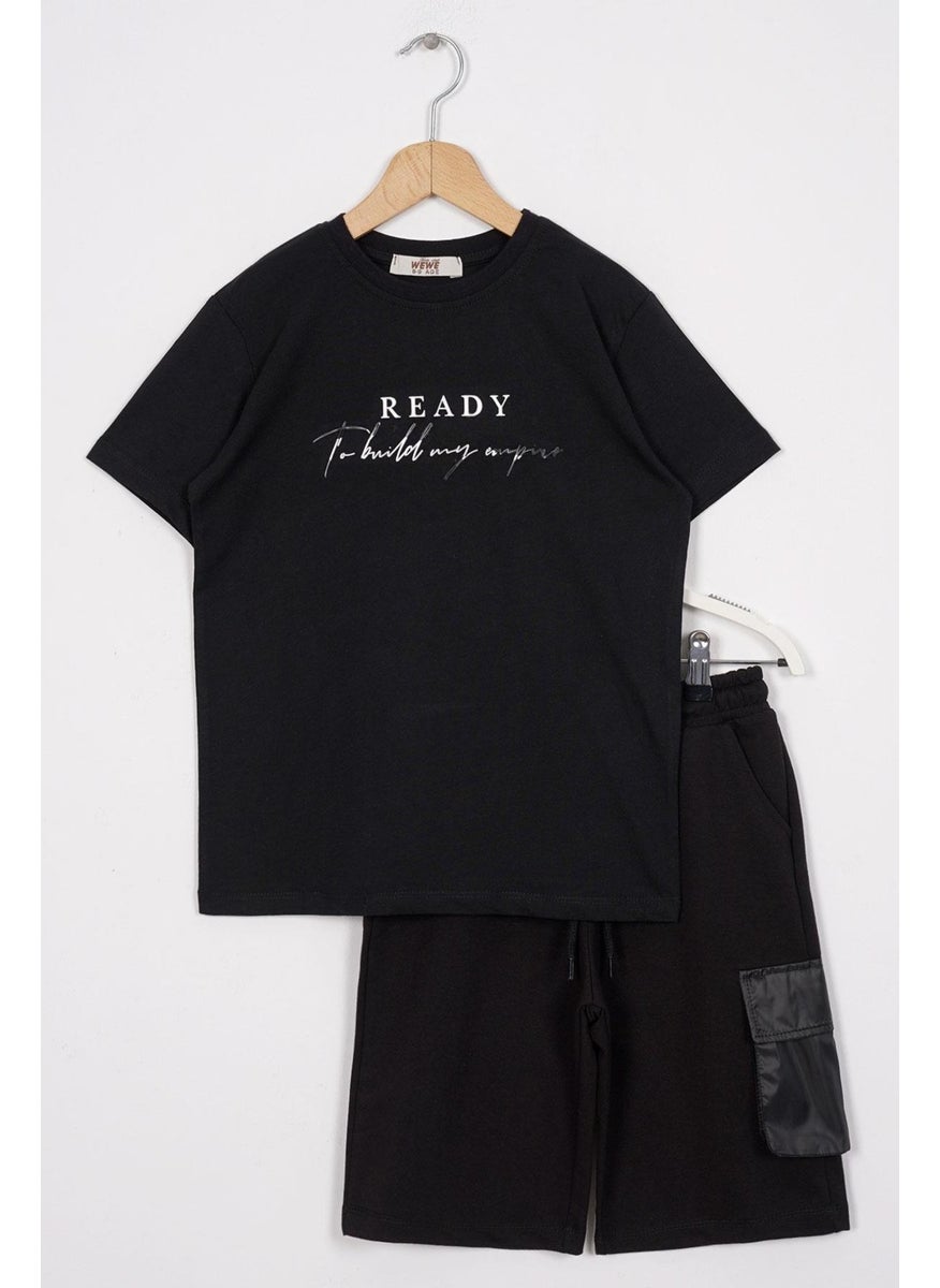 Ready Printed Black Color Boy Shorts Set