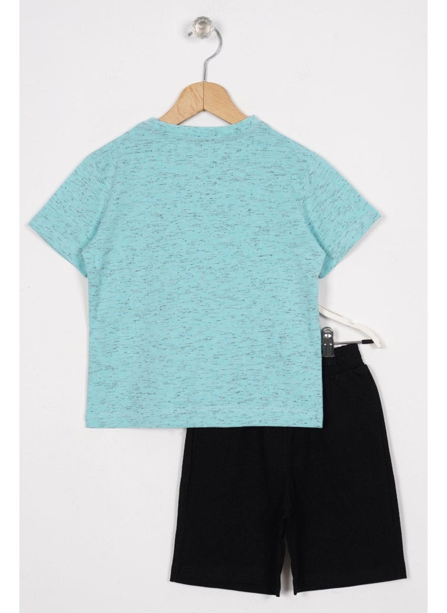 Pocket Detailed Mint Color Boy Shorts Set
