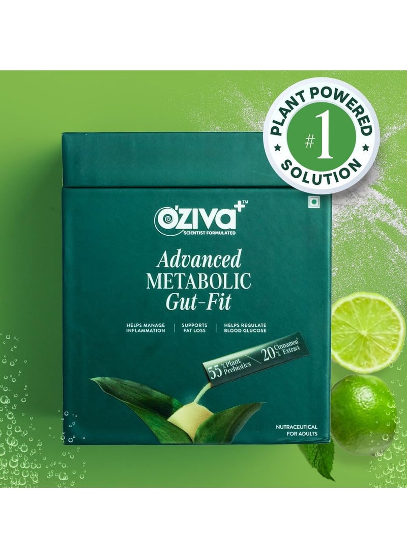 Advanced Metabolic Gut Fit Gut Metabolic Health Cinnamon Polyphenols B420 Probiotic Oat Fiber Prebiotic 30 Sachets 30 Effervescent Tablets