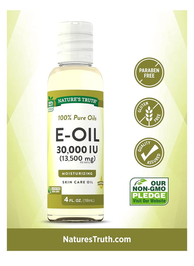 Nature's Truth Vitamin E Oil for Skin 30,000 IU | 100% Pure | 4 oz | Lemon Scented | GC/MS Tested